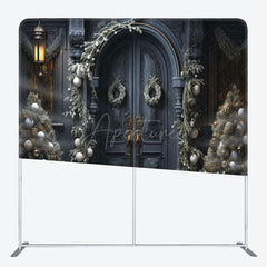 Aperturee - Aperturee Retro Door Gifts Christmas Tension Fabric Backdrop