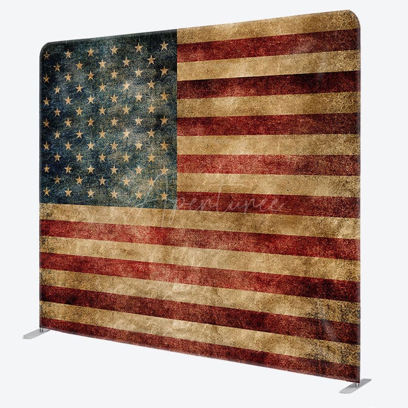 Aperturee - Aperturee Retro Faded Usa Flag Square Double-Sided Backdrop