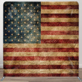 Aperturee - Aperturee Retro Faded Usa Flag Square Double-Sided Backdrop