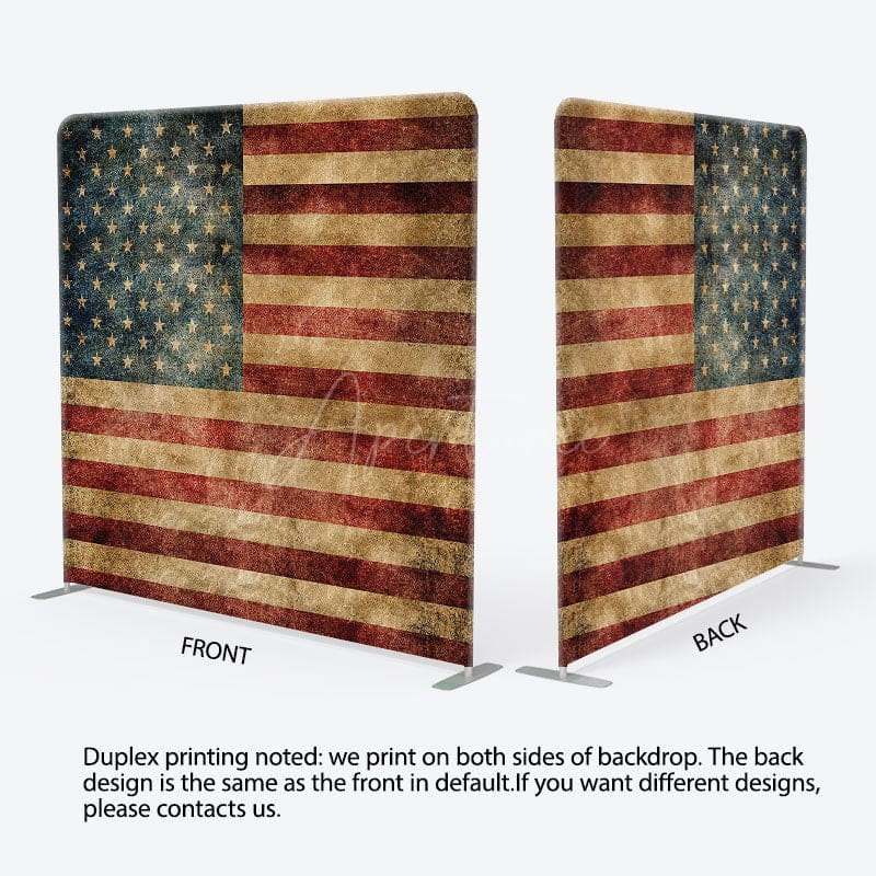 Aperturee - Aperturee Retro Faded Usa Flag Square Double-Sided Backdrop