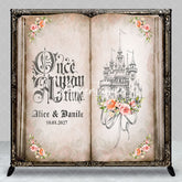 Aperturee - Aperturee Retro Fairy Story Book Custom Name Wedding Backdrop
