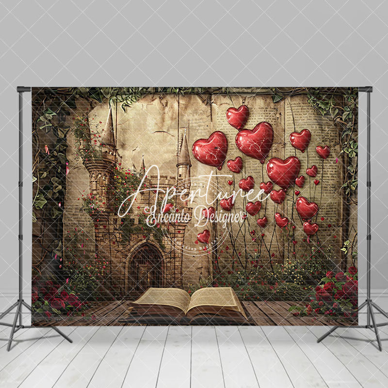Aperturee - Aperturee Retro Fairy Story Book Valentines Day Vibe Backdrop