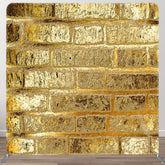 Aperturee - Aperturee Retro Gold Bricks Wall Photo Square Tension Backdrop