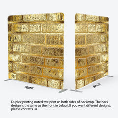 Aperturee - Aperturee Retro Gold Bricks Wall Photo Square Tension Backdrop