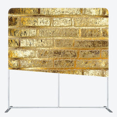 Aperturee - Aperturee Retro Gold Bricks Wall Photo Square Tension Backdrop