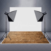 Aperturee - Aperturee Retro Gradient Brown Wood Board Rubber Floor Mat