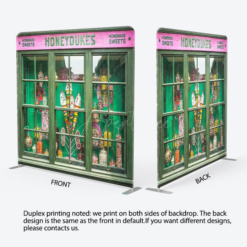 Aperturee - Aperturee Retro Green Candy Shop Honeydukes Square Backdrop