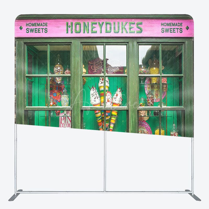 Aperturee - Aperturee Retro Green Candy Shop Honeydukes Square Backdrop