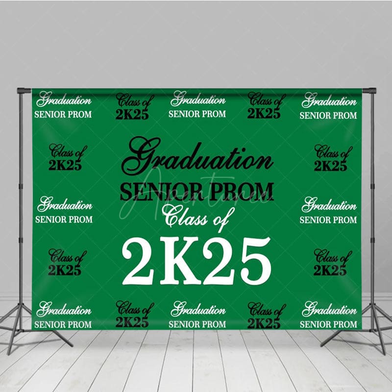 Aperturee - Aperturee Retro Green Step And Repeat Congrats Grad Backdrop