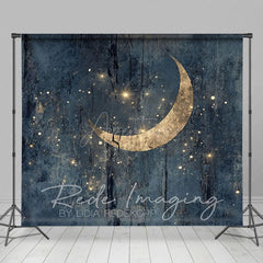 Aperturee - Aperturee Retro Grey Gold Mystical Moon Fine Art Photo Backdrop