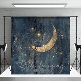 Aperturee - Aperturee Retro Grey Gold Mystical Moon Fine Art Photo Backdrop