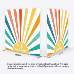 Aperturee - Aperturee Retro Hello Sunshine Tension Fabric Backdrop Boho Rainbow Sunbeam Baby Shower Birthday Decorations