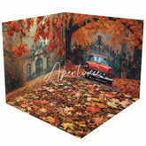 Aperturee - Aperturee Retro House Maple Forest Car Autumn Room Set Backdrop