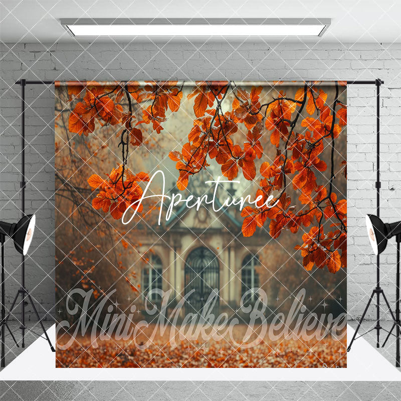 Aperturee - Aperturee Retro House Maple Forest Car Autumn Room Set Backdrop