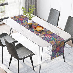 Aperturee - Aperturee Retro Indian Mandala Pattern Bohemian Table Runner