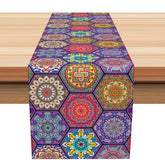 Aperturee - Aperturee Retro Indian Mandala Pattern Bohemian Table Runner