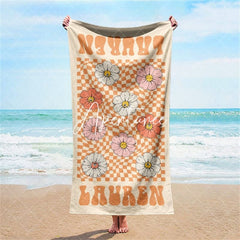 Aperturee - Aperturee Retro Multi Style Personalized Beach Towel Gift