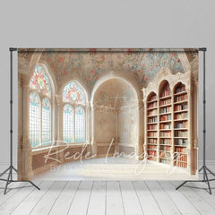 Aperturee - Aperturee Retro Mural Fancy Room Bookshelf Window Photo Backdrop