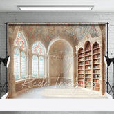 Aperturee - Aperturee Retro Mural Fancy Room Bookshelf Window Photo Backdrop