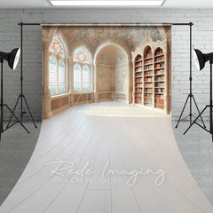 Aperturee - Aperturee Retro Mural Fancy Room Bookshelf Window Sweep Backdrop