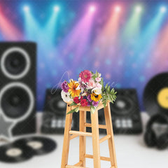 Aperturee - Aperturee Retro Music Dance Party Stage Cake Smash Backdrop