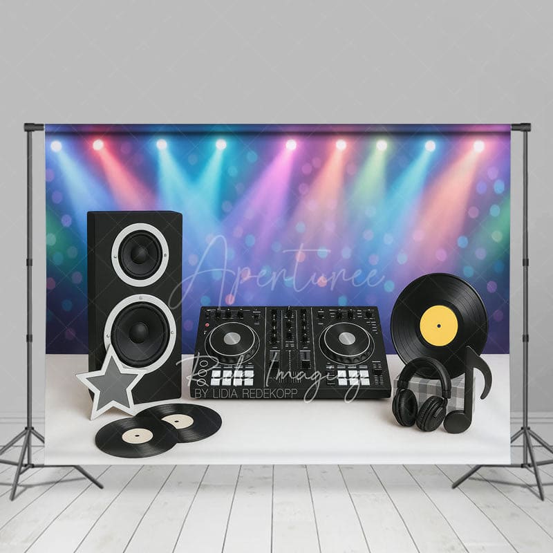 Aperturee - Aperturee Retro Music Dance Party Stage Cake Smash Backdrop