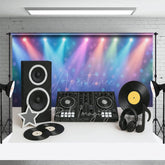 Aperturee - Aperturee Retro Music Dance Party Stage Cake Smash Backdrop