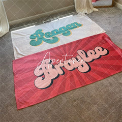 Aperturee - Aperturee Retro Name Beach Towel for Bachelorette Party Gift