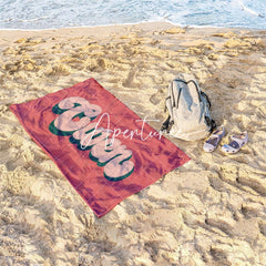 Aperturee - Aperturee Retro Name Beach Towel for Bachelorette Party Gift