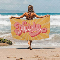 Aperturee - Aperturee Retro Name Beach Towel for Bachelorette Party Gift