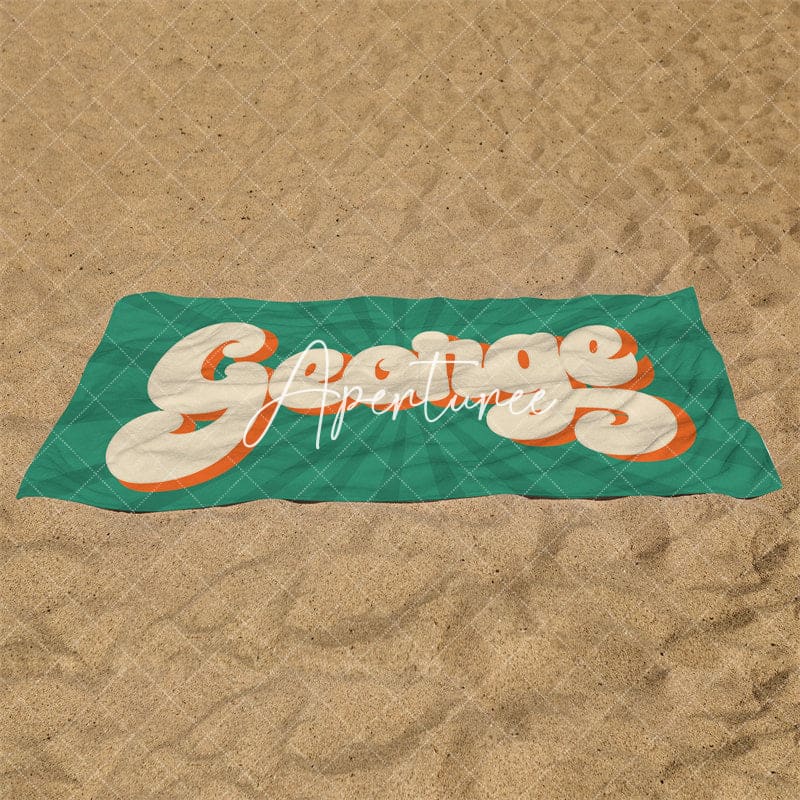 Aperturee - Aperturee Retro Name Beach Towel for Bachelorette Party Gift
