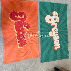 Aperturee - Aperturee Retro Name Beach Towel for Bachelorette Party Gift