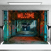 Aperturee - Aperturee Retro Neon Abandoned Building Architecture Backdrop