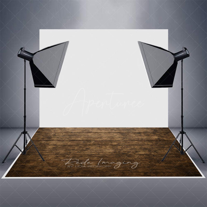 Aperturee - Aperturee Retro Old Style Wood Rubber Floor Mat For Photo