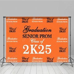 Aperturee - Aperturee Retro Orange Step And Repeat Congrats Grad Backdrop