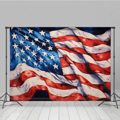 Aperturee - Aperturee Retro Painted Usa Flag Independence Day Backdrop