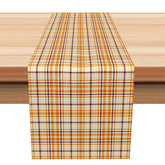 Aperturee - Aperturee Retro Plaid Table Runner with Fresh Warm Color Vibe for Old Style Farmhouse and Kitchen Table Decor