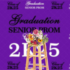 Aperturee - Aperturee Retro Purple Step And Repeat Congrats Grad Backdrop