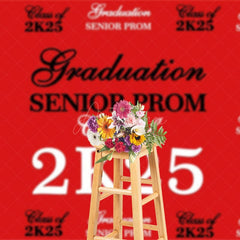 Aperturee - Aperturee Retro Red Step And Repeat Congrats Grad Backdrop