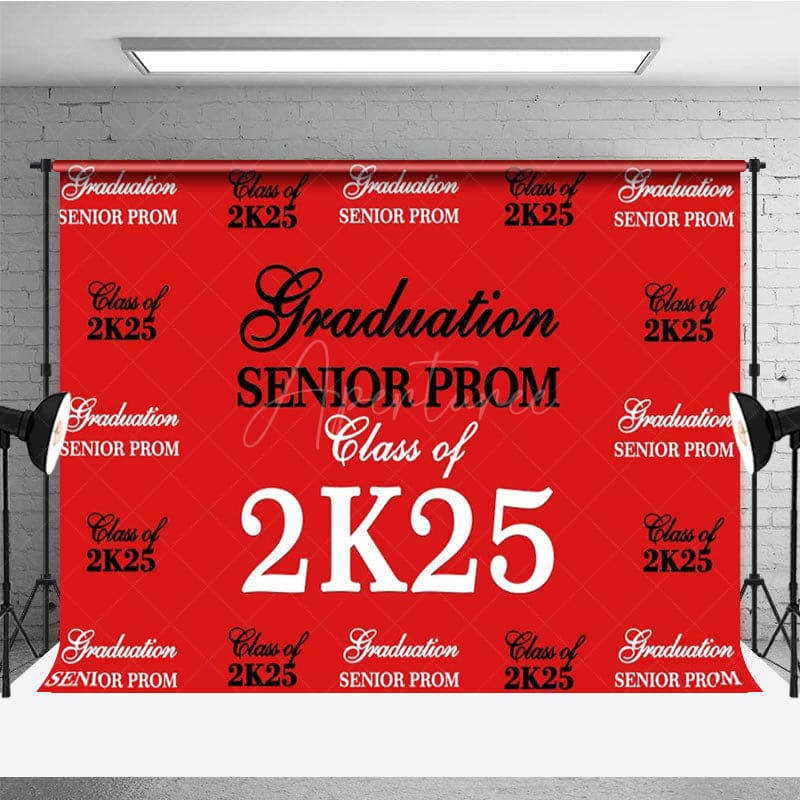 Aperturee - Aperturee Retro Red Step And Repeat Congrats Grad Backdrop