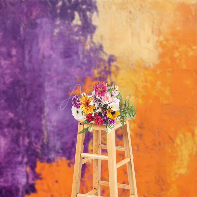Aperturee - Aperturee Retro Solid Color Graffiti Wall Photography Backdrop
