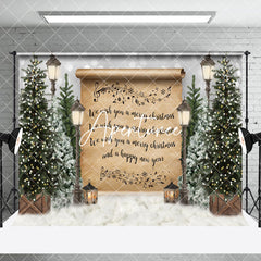 Aperturee - Aperturee Retro Song Wood Door Snow Christmas Room Set Backdrop