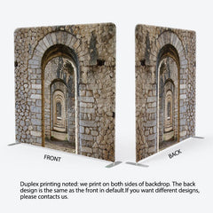 Aperturee - Aperturee Retro Stones Arch Corridor Photo Pillow Case Backdrop