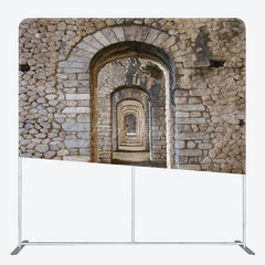 Aperturee - Aperturee Retro Stones Arch Corridor Photo Pillow Case Backdrop