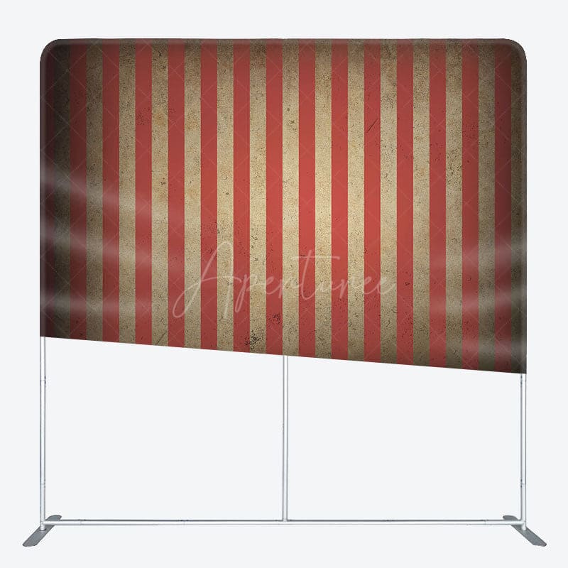 Aperturee - Aperturee Retro Striped Circus Carnival Square Tension Backdrop
