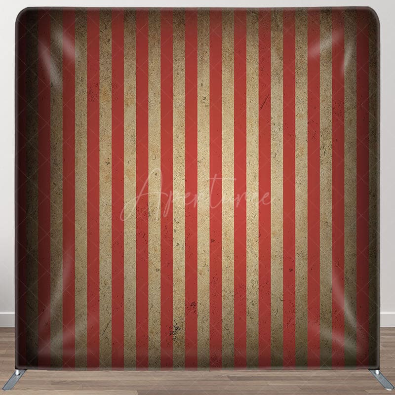 Aperturee - Aperturee Retro Striped Circus Carnival Square Tension Backdrop