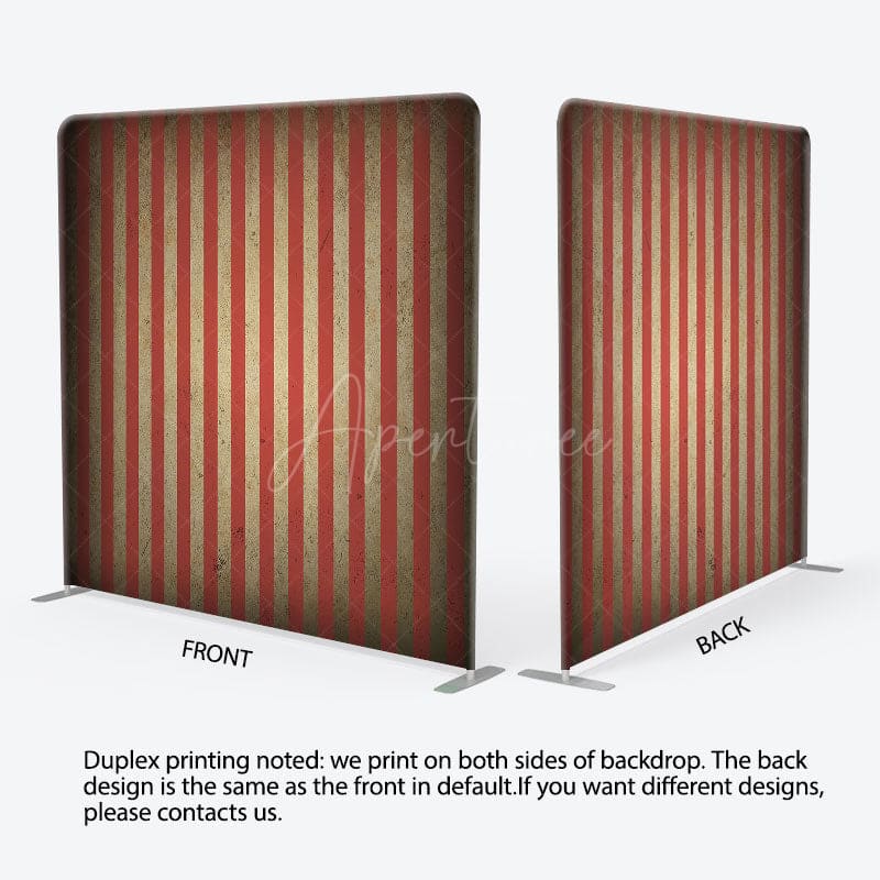 Aperturee - Aperturee Retro Striped Circus Carnival Square Tension Backdrop