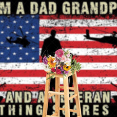Aperturee - Aperturee Retro Usa Flag Helicopter Dad Grandpa Veteran Backdrop