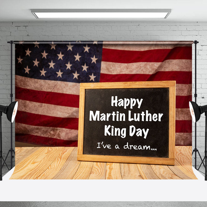 Aperturee - Aperturee Retro Usa Flag Photo Frame Happy Mlk Day Backdrop