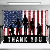 Aperturee - Aperturee Retro Usa Flag Special Forces Thank You Backdrop